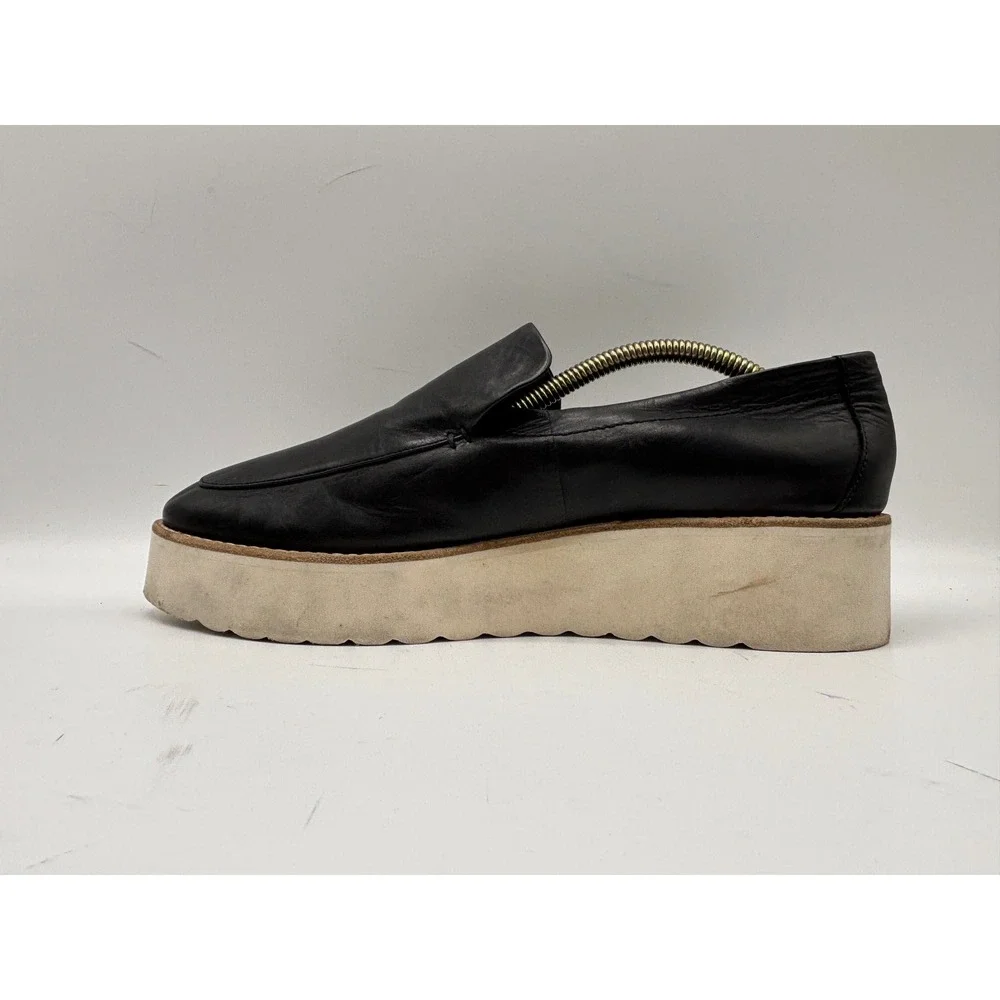 Vince Men's Black Leather Slip-On Platform Loafers Size 9M / EU 39
